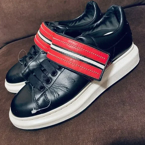 Alexander McQueen Larry Oversized Platform Sneaker Black Red Studded Strap 10 US - Picture 1 of 16